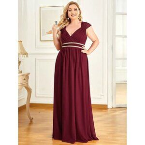 NEW EverPretty Sleeveless Floor Length V Neck Bridesmaid Prom dress Plus…
